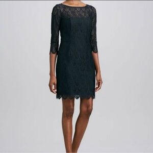 Lilly Pulitzer Hera Lace Dress True Navy Two Tone Feather Lace Size 0